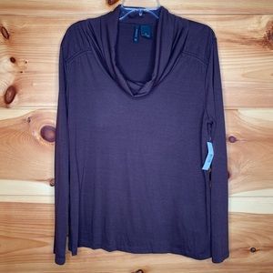 NWT New Directions XL Brown Drape Neck Top